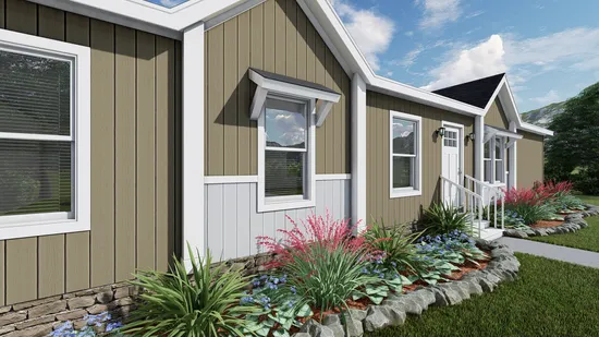 The INDIGO Exterior. This Manufactured Mobile Home features 3 bedrooms and 2 baths.