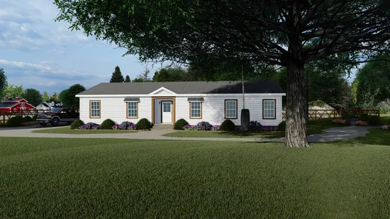 The FREEDOM FARM HOUSE  32X60 Exterior. This Manufactured Mobile Home features 3 bedrooms and 2 baths.