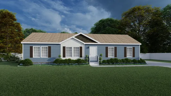 The 3542 JAMESTOWN Exterior. This Modular Home features 3 bedrooms and 2 baths.