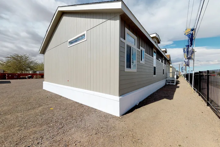 The SUM3068A Exterior. This Manufactured Mobile Home features 3 bedrooms and 2 baths.
