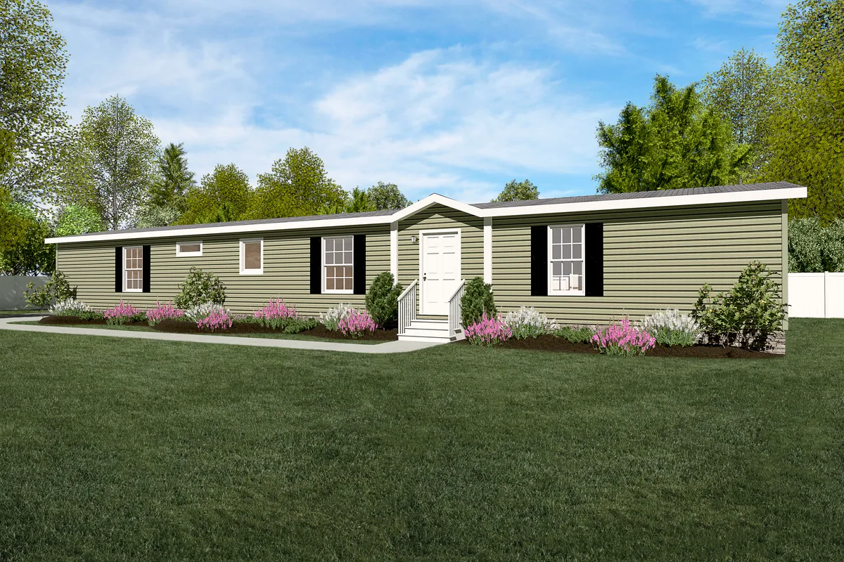 The THE WILCOX Exterior. This Manufactured Mobile Home features 3 bedrooms and 2 baths.