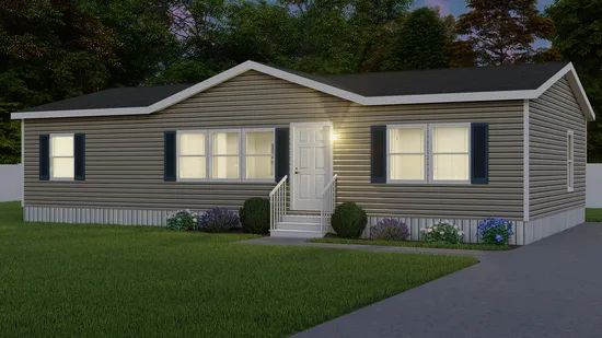 The THE BURTON Exterior. This Manufactured Mobile Home features 3 bedrooms and 2 baths.