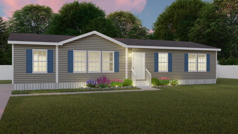 The MAVERICK 56A Exterior. This Manufactured Mobile Home features 3 bedrooms and 2 baths.