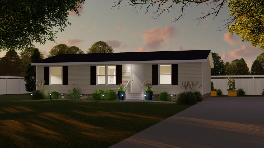 The EXCITEMENT Exterior. This Manufactured Mobile Home features 3 bedrooms and 2 baths.