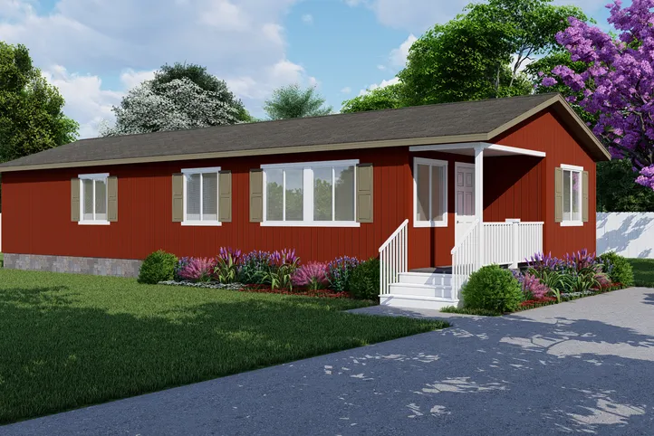 The FAIRPOINT 20523B Optional Porch and Standard Exterior. This Manufactured Mobile Home features 3 bedrooms and 2 baths.