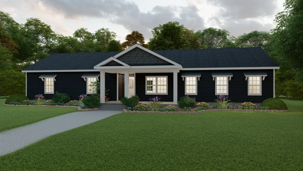 The 3321 CLASSIC Exterior. This Modular Home features 4 bedrooms and 2 baths.