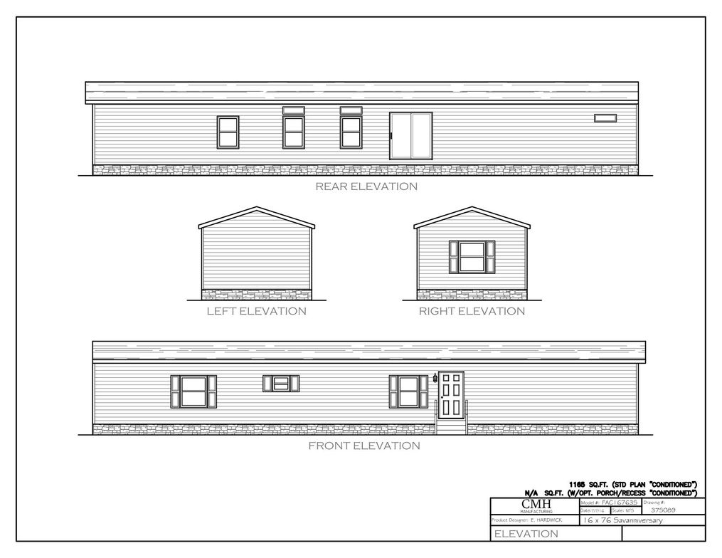 The THE ANNIVERSARY Exterior. This Manufactured Mobile Home features 3 bedrooms and 2 baths.