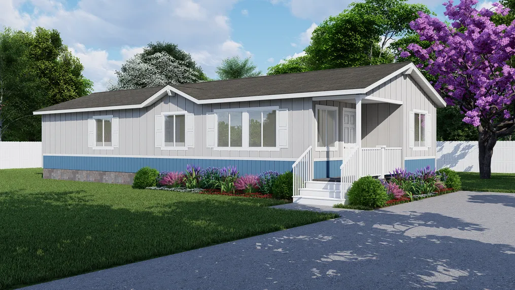The FAIRPOINT 20523B Optional Porch and Heritage Exterior. This Manufactured Mobile Home features 3 bedrooms and 2 baths.