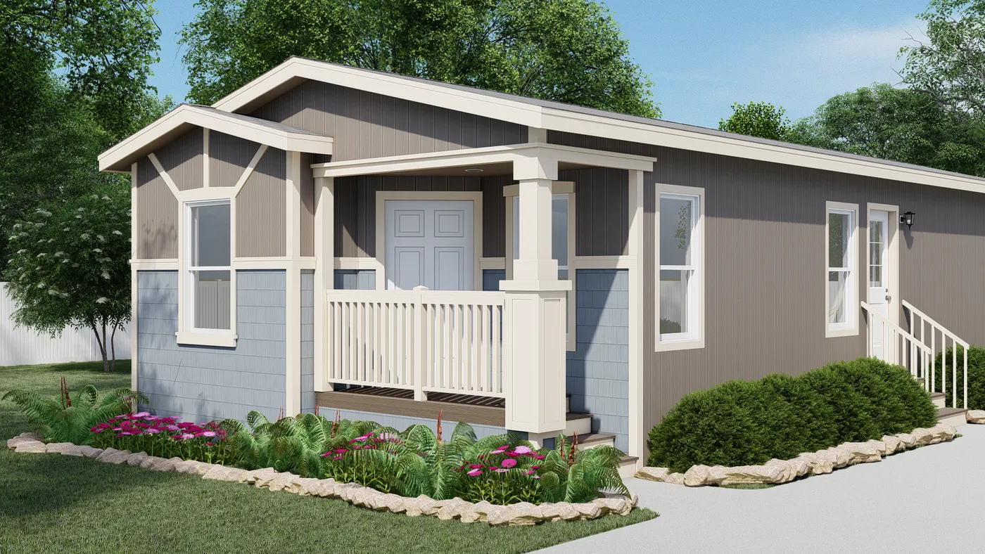 The GPII-2056-3B  WESTWOOD Exterior. This Manufactured Mobile Home features 3 bedrooms and 2 baths.