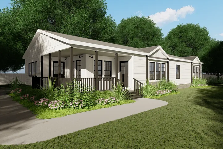 The THE LULAMAE Exterior (MH Advantage). This Manufactured Mobile Home features 3 bedrooms and 2 baths.