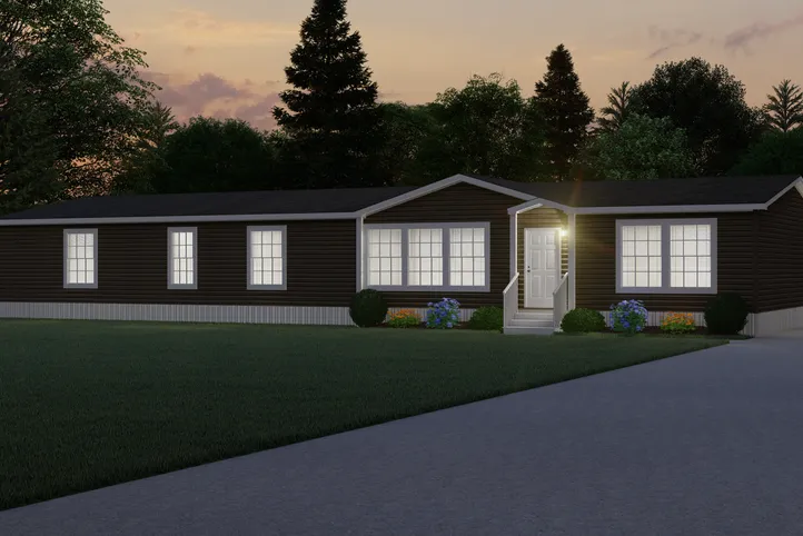 The THE LEAHY Exterior. This Manufactured Mobile Home features 4 bedrooms and 2 baths.