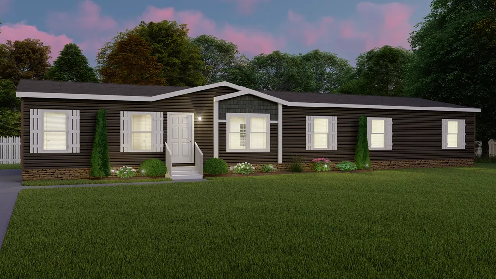The BLACKJACK 32' Exterior. This Manufactured Mobile Home features 4 bedrooms and 2 baths.