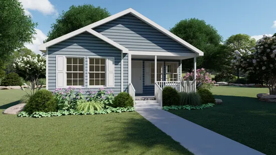The THE RIDGE VIEW Exterior (MH Advantage). This Manufactured Mobile Home features 3 bedrooms and 2 baths.