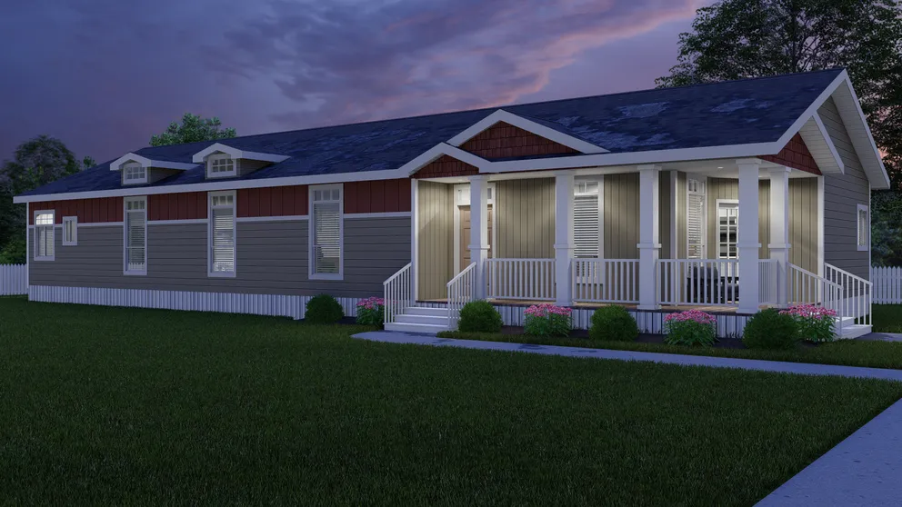 The SUM3076A Exterior. This Manufactured Mobile Home features 4 bedrooms and 2.5 baths.