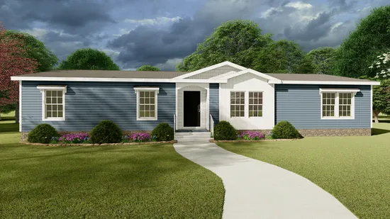 The 1337 64X28 CK4+2 FREEDOM Exterior. This Manufactured Mobile Home features 4 bedrooms and 2 baths.