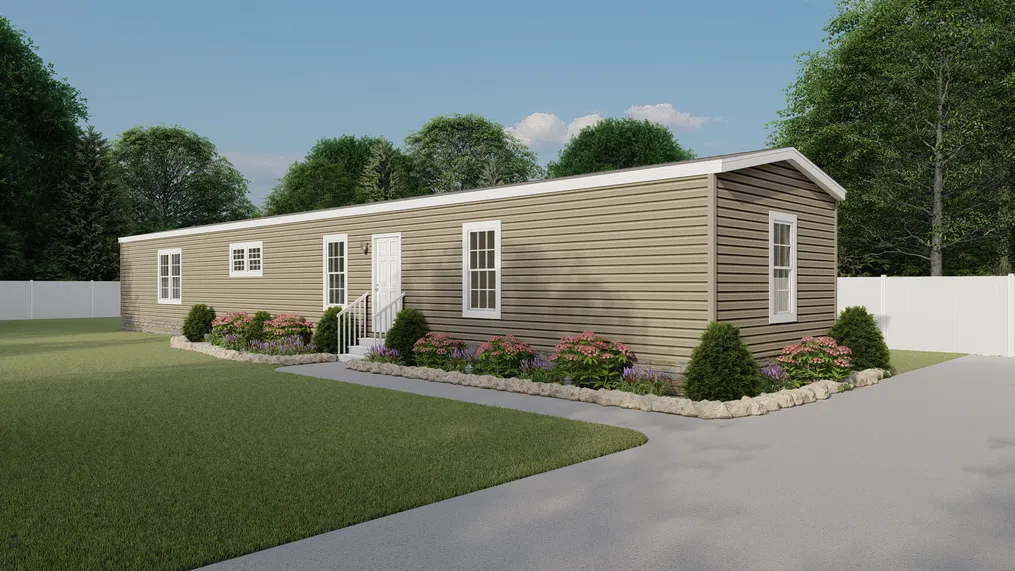 The THE BEXAR Exterior. This Manufactured Mobile Home features 3 bedrooms and 2 baths.