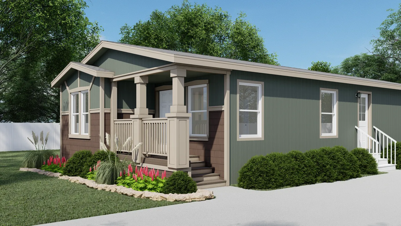 The GPII-2456-3B BRADBURY Exterior. This Manufactured Mobile Home features 3 bedrooms and 2 baths.