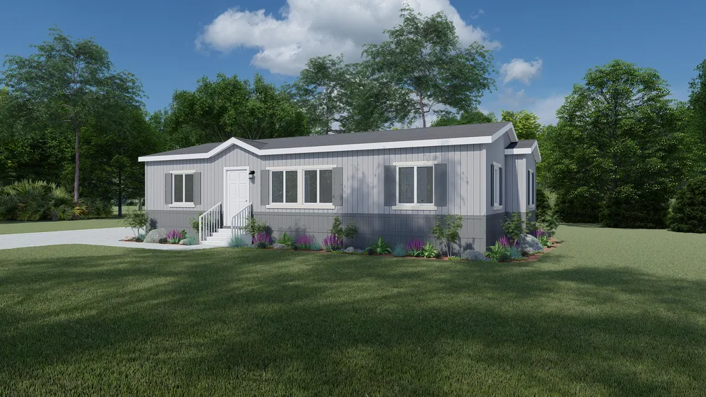 The FAIRPOINT 24463A Optional Front End Peak Truss and Cottage Exterior. This Manufactured Mobile Home features 3 bedrooms and 2 baths.