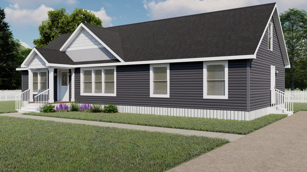 The 5628-267 Exterior. This Modular Home features 3 bedrooms and 2 baths.