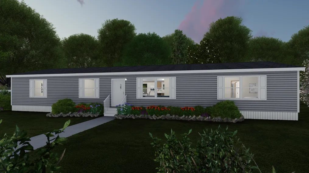 The PRIDE Exterior. This Manufactured Mobile Home features 4 bedrooms and 2 baths.