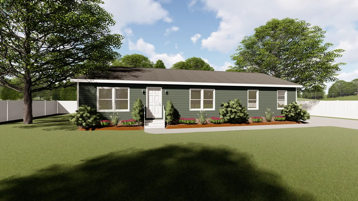 The RIVERVIEW 202 MODULAR Exterior. This Manufactured Mobile Home features 3 bedrooms and 2 baths.