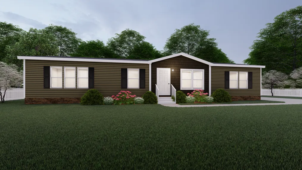 The LEWIS Exterior. This Manufactured Mobile Home features 3 bedrooms and 2 baths.