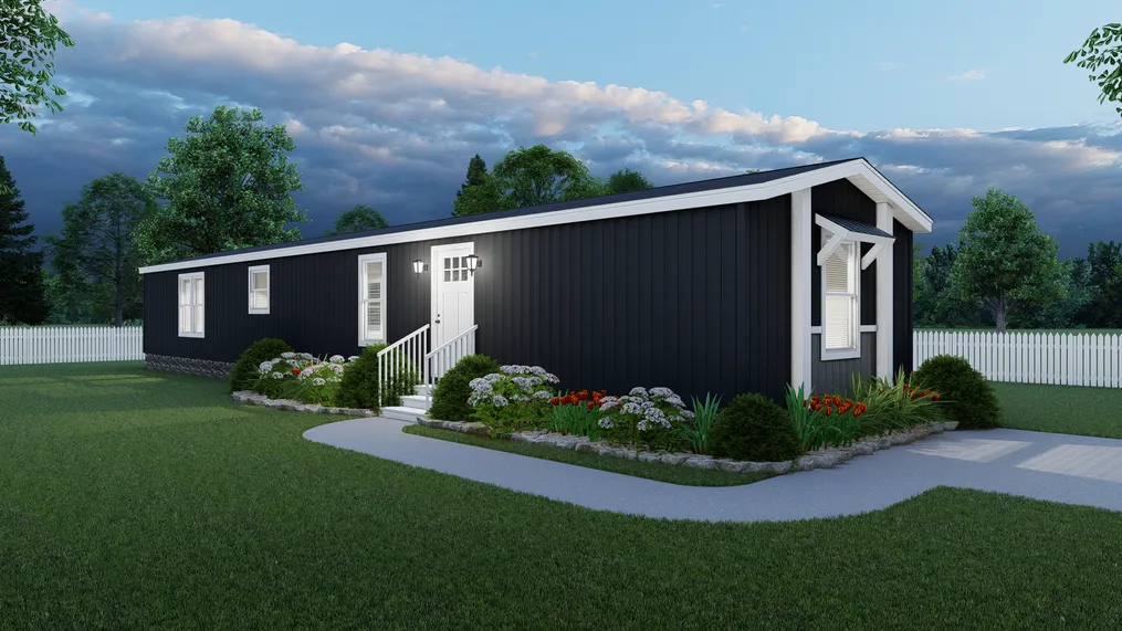 The CYAN Exterior. This Manufactured Mobile Home features 2 bedrooms and 2 baths.