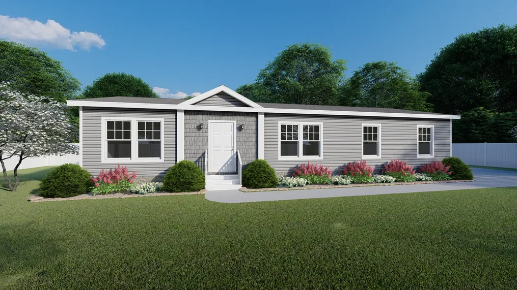 The 5609 ENTERPRISE 5628 Exterior. This Manufactured Mobile Home features 3 bedrooms and 2 baths.