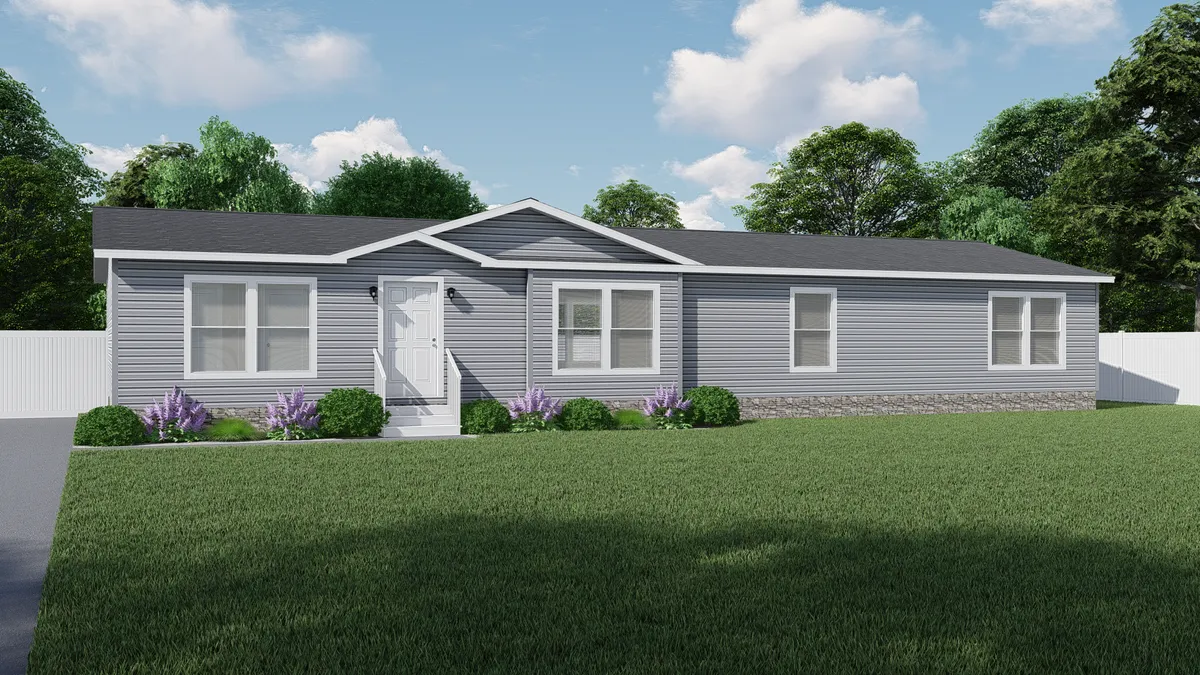 The LEGACY 413 Exterior. This Manufactured Mobile Home features 3 bedrooms and 2 baths.