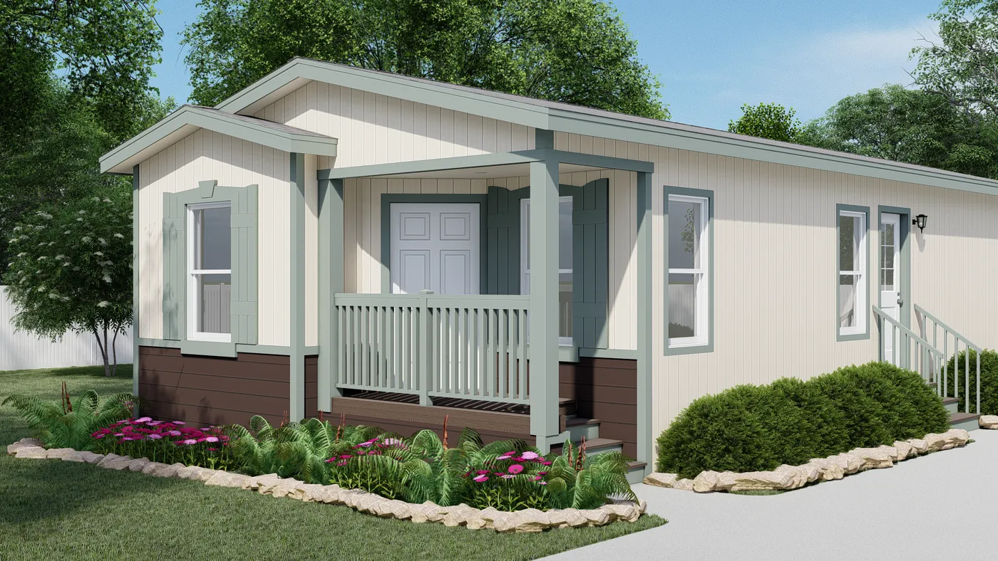 The GPII-2056-3B  WESTWOOD Exterior. This Manufactured Mobile Home features 3 bedrooms and 2 baths.