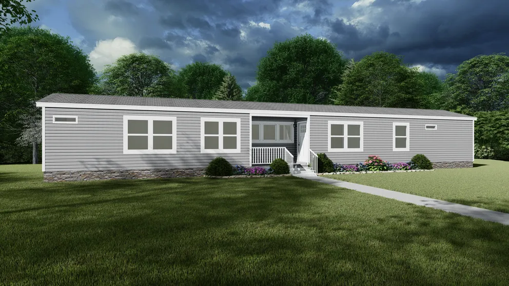 The THE RANCH HOUSE Exterior. This Manufactured Mobile Home features 3 bedrooms and 2 baths.
