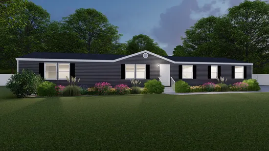 The THE STOCKTON Exterior. This Manufactured Mobile Home features 4 bedrooms and 3 baths.
