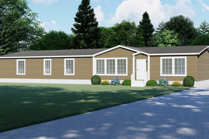The THE LEAHY Exterior. This Manufactured Mobile Home features 4 bedrooms and 2 baths.