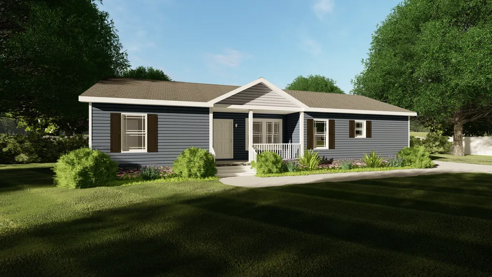 The CLASSIC 56G Exterior (MH Advantage). This Manufactured Mobile Home features 3 bedrooms and 2 baths.