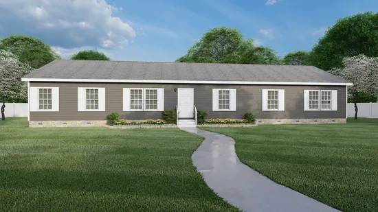 The 2917 HERITAGE Exterior. This Modular Home features 4 bedrooms and 2 baths.