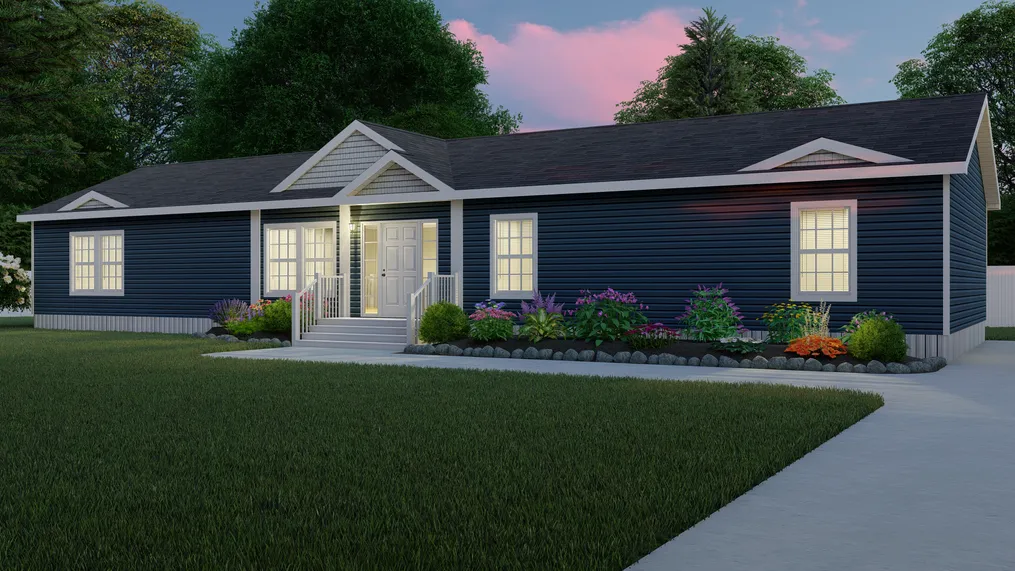 The THE KENNESAW Exterior. This Manufactured Mobile Home features 4 bedrooms and 2 baths.