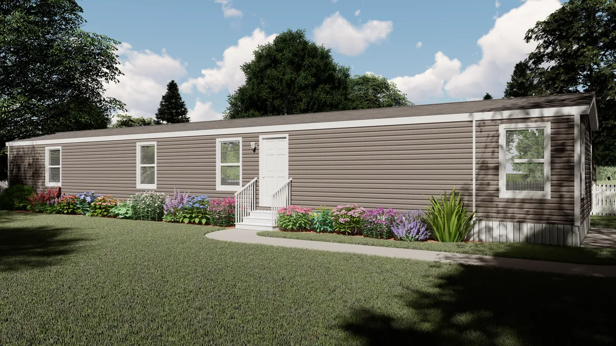 The LIFESTYLE 207 Exterior. This Manufactured Mobile Home features 3 bedrooms and 2 baths.