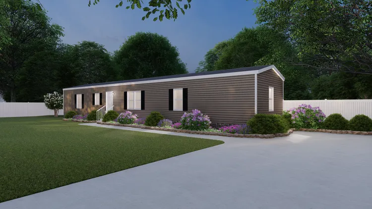 The THE BREEZE Exterior. This Manufactured Mobile Home features 3 bedrooms and 2 baths.