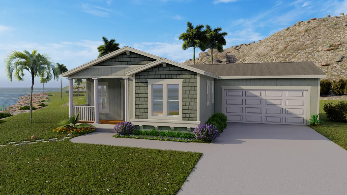 The CORONADO 2456B Coastal Exterior. This Manufactured Mobile Home features 3 bedrooms and 2 baths.