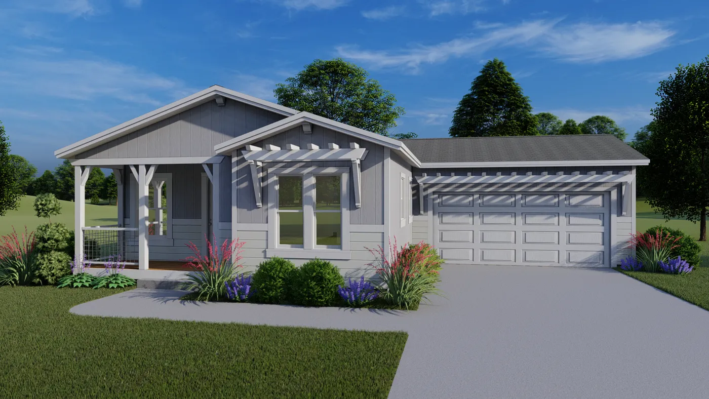 The CORONADO 2456B Trellis Exterior. This Manufactured Mobile Home features 3 bedrooms and 2 baths.