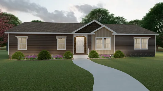 The 3337 64X28 CK4+2 FREEDOM MOD Exterior. This Modular Home features 4 bedrooms and 2 baths.