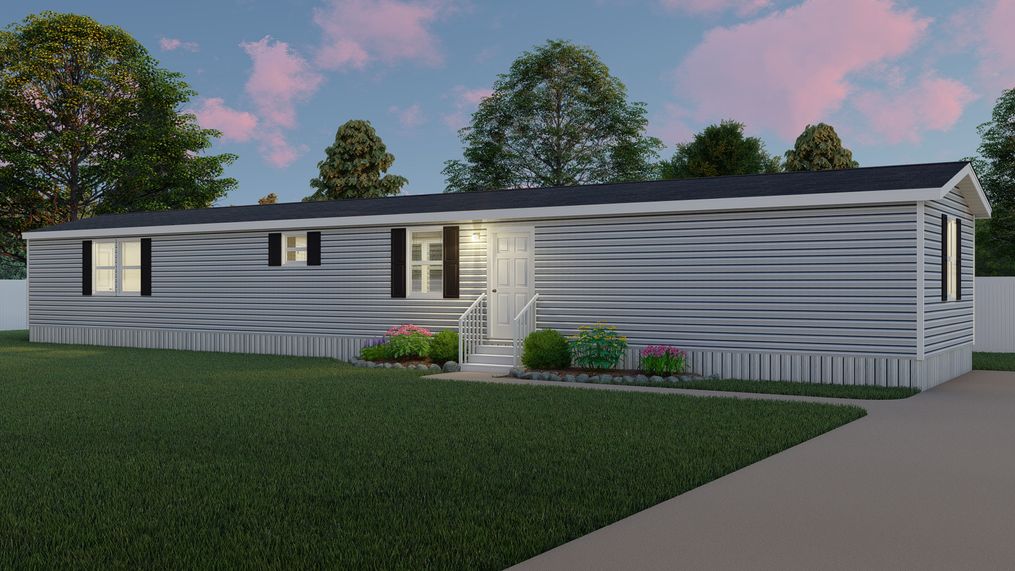 The BLAZER 76 P Exterior. This Manufactured Mobile Home features 3 bedrooms and 2 baths.