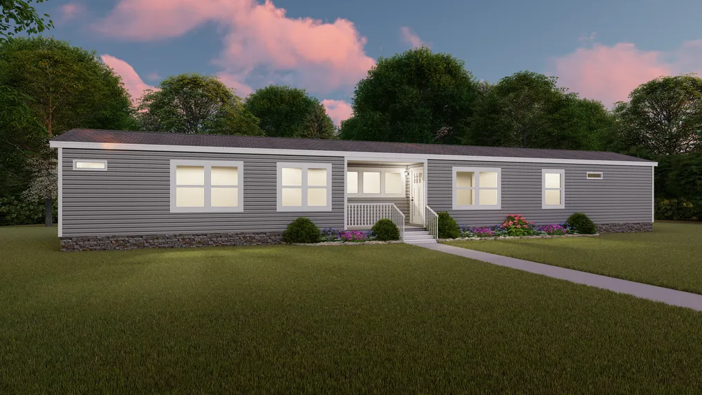 The THE RANCH HOUSE Exterior. This Manufactured Mobile Home features 3 bedrooms and 2 baths.