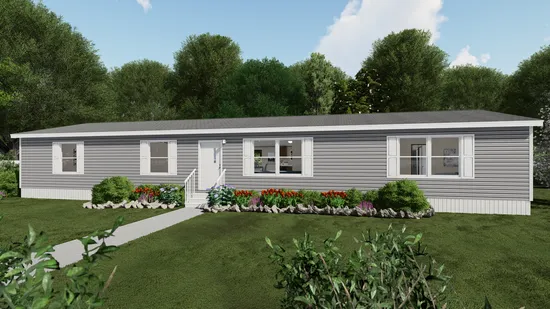 The PRIDE Exterior. This Manufactured Mobile Home features 4 bedrooms and 2 baths.