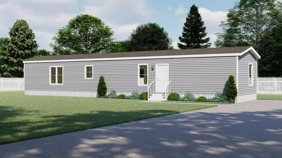 The THE ANNIVERSARY 68 Exterior. This Manufactured Mobile Home features 2 bedrooms and 2 baths.