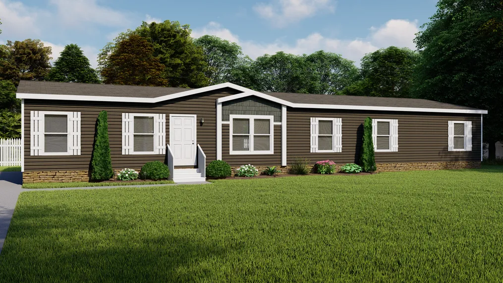 The BLACKJACK 32' Exterior. This Manufactured Mobile Home features 4 bedrooms and 2 baths.