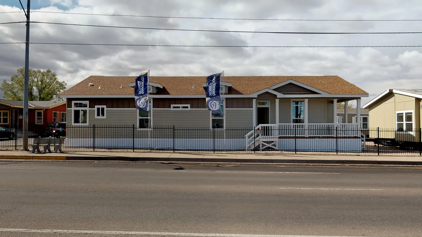 The SUM3068A Exterior. This Manufactured Mobile Home features 3 bedrooms and 2 baths.