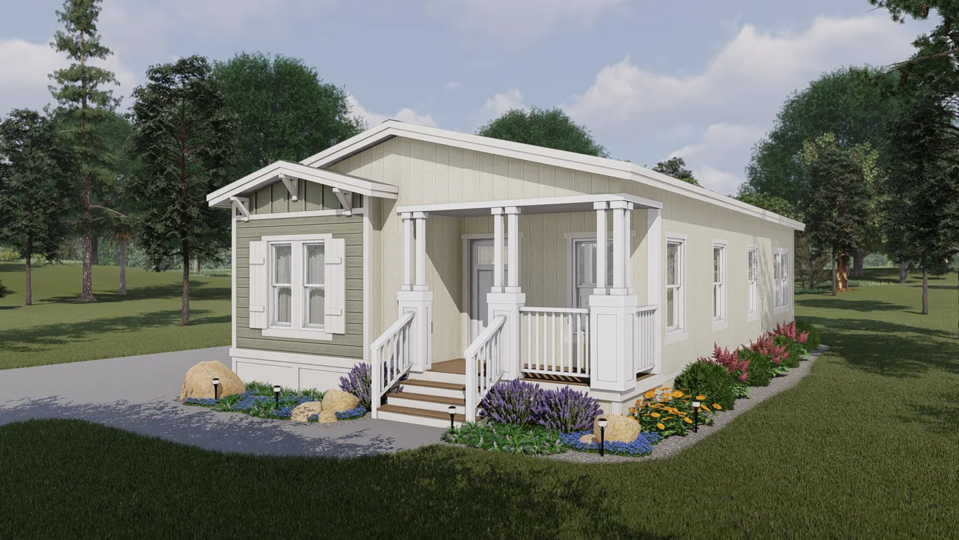 The CORONADO 2458B Craftsman Exterior. This Manufactured Mobile Home features 3 bedrooms and 2 baths.