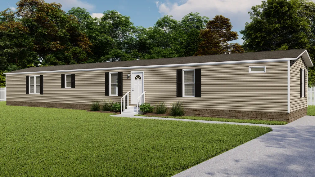 The THE ANNIVERSARY 18 4 BR Exterior. This Manufactured Mobile Home features 4 bedrooms and 2 baths.