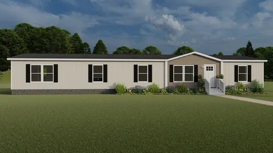 The EVEREST with clay Colonial Exterior. This Manufactured Mobile Home features 4 bedrooms and 2 baths.